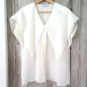 Pursuits Winter White Cap Sleeve Blouse 14